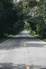Driving on an empty road 