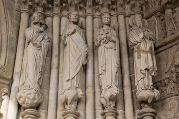 Fototapeta na wymiar Entrance of Cathedral; Tui; Galicia