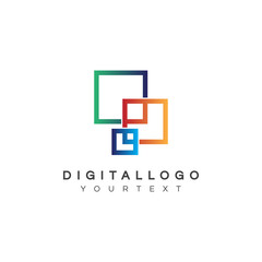 Obraz premium digital logo design