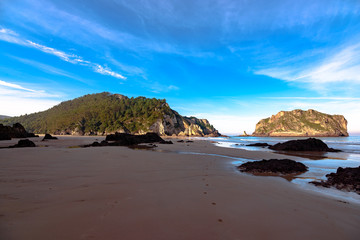 Fototapeta na wymiar La Franca Beach, Asturias, Spain
