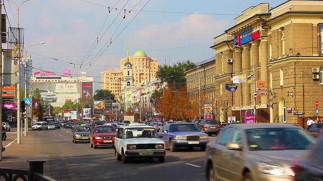 Artema Street Traffic Donetsk Ukraine