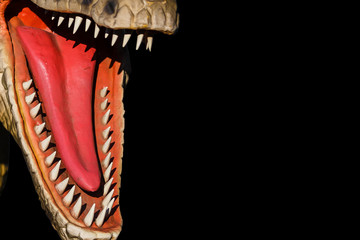 Tyrannosaurus, prehistoric era dinosaur showing his toothy mouth