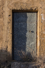 old metal door, old wood and metal door in Spanish village