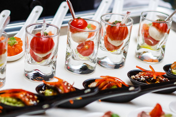 Catering waiter snacks tray