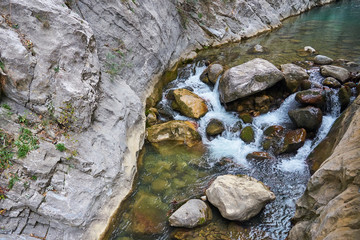 Naklejka na ściany i meble River in Sapadere Canyon, Taurus Mountains, Antalya, Turkey.
