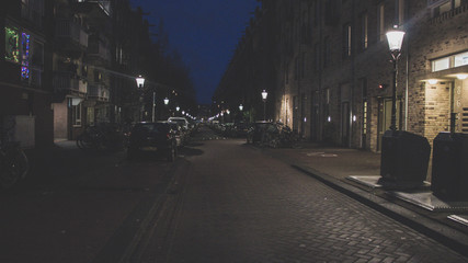 Street at night in Amsterdam