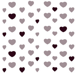 Minimal Hand Drawn Style Heart Seamless Pattern Background