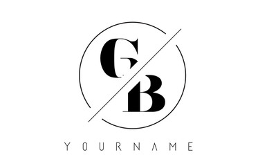 GB Letter Logo with Cutted and Intersected Design