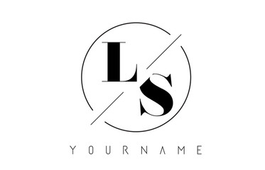 LS Letter Logo with Cutted and Intersected Design