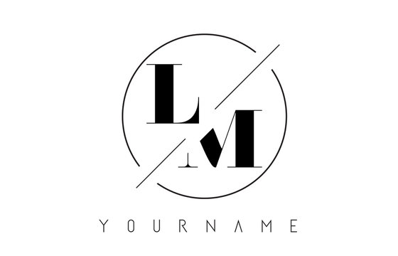 LM Letter Logo with Cutted and Intersected Design