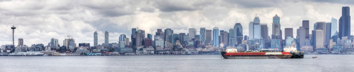 Naklejka premium Panorama of Seattle, Washington city center