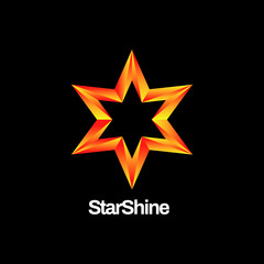 Obraz premium 3D Orange Star Logo