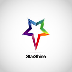 Obraz premium Rainbow Star Rise Logo