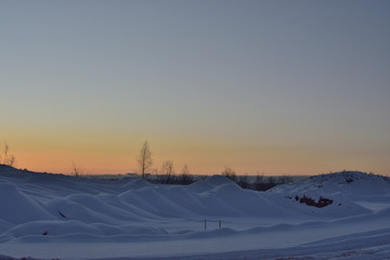 sunset winter landscape