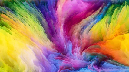 Photo sur Plexiglas Mélange de couleurs Chemins de peinture colorés