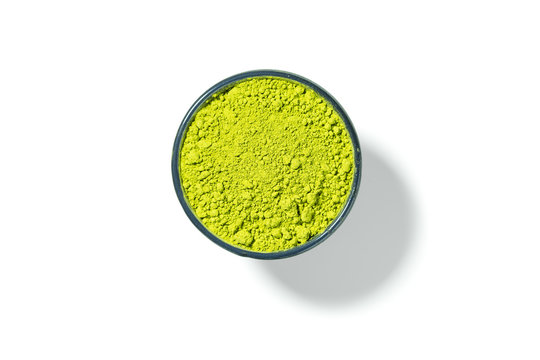 Matcha green tea isolated on white background