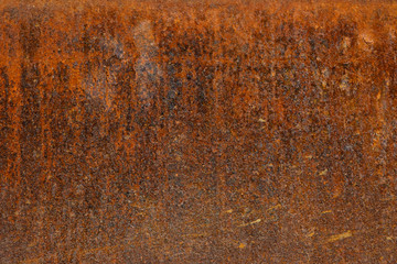 Rust Surface. Close-up Of Dark Rust On An Old Sheet Of Metal Texture. Grunge Rusty Old And Dirty Metal Plate. Iron Surface Full Area Background Pattern.