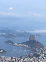 Fototapeta premium Sugarloaf Mountain and the moon Rio de Janeiro Brazil