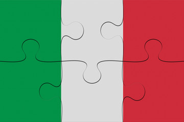 Italy Flag Jigsaw Puzzle, 3d illustration background