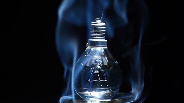bulb smoke dark background hd footage 