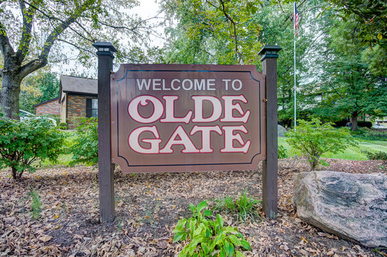 Welcome Sign To Neighborhood