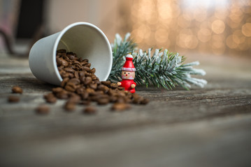 Christmas still life of coffee beans