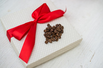 Christmas still life of coffee beans