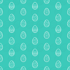 easter egg outline seamless pattern vector