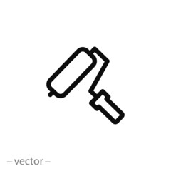 Paint roller icon, linear sign vector illustration of Eps10