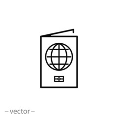 Passport icon vector
