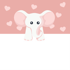 Elephant valentine card to write