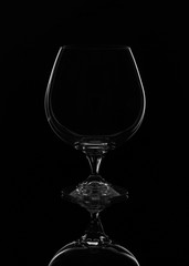 isolate glass on black background 