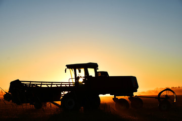 Fototapeta premium Agricultural Equipment Silhouette