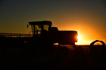 Fototapeta premium Agricultural Equipment Silhouette