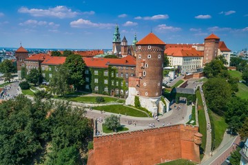 Wawel. Zamek Królewski w Krakowie. Zdjęcie z powietrza