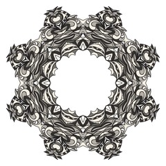 Ethnic ornamental mandala. Decorative design element. Vector illustration.