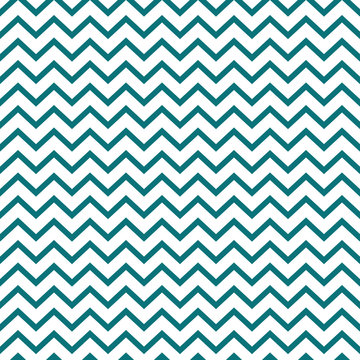 Chevron Seamless Pattern - Graphic teal and white chevron or zig zag pattern