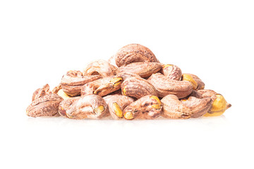 Cashew nuts isolated on white background