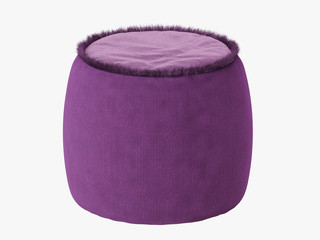 Soft purple fringed pouf 3d rendering