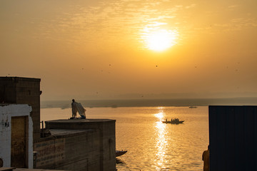 Naklejka na ściany i meble Varanasi India Ganges
