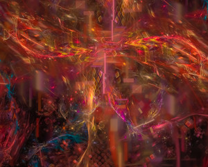 Obraz na płótnie Canvas fractal digital abstract design, party