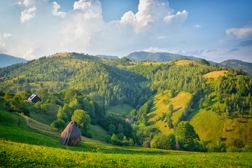 The hil seen from the road on Moeciu, Romania