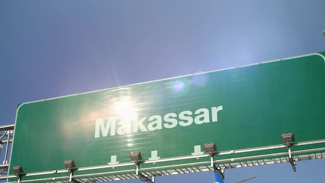 Airplane Landing Makassar