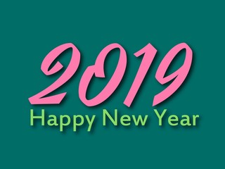 Happy new year 2019 vector illustrator