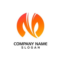 Letter M with aircraft route line accent for aviation and various logo icon template