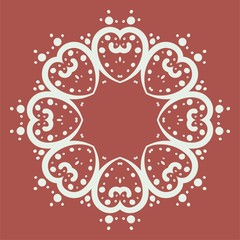 Mandala of heart shapes with dots