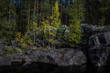 Lake and stones. Karelia