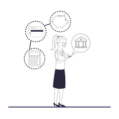 executive businesswoman cartoon