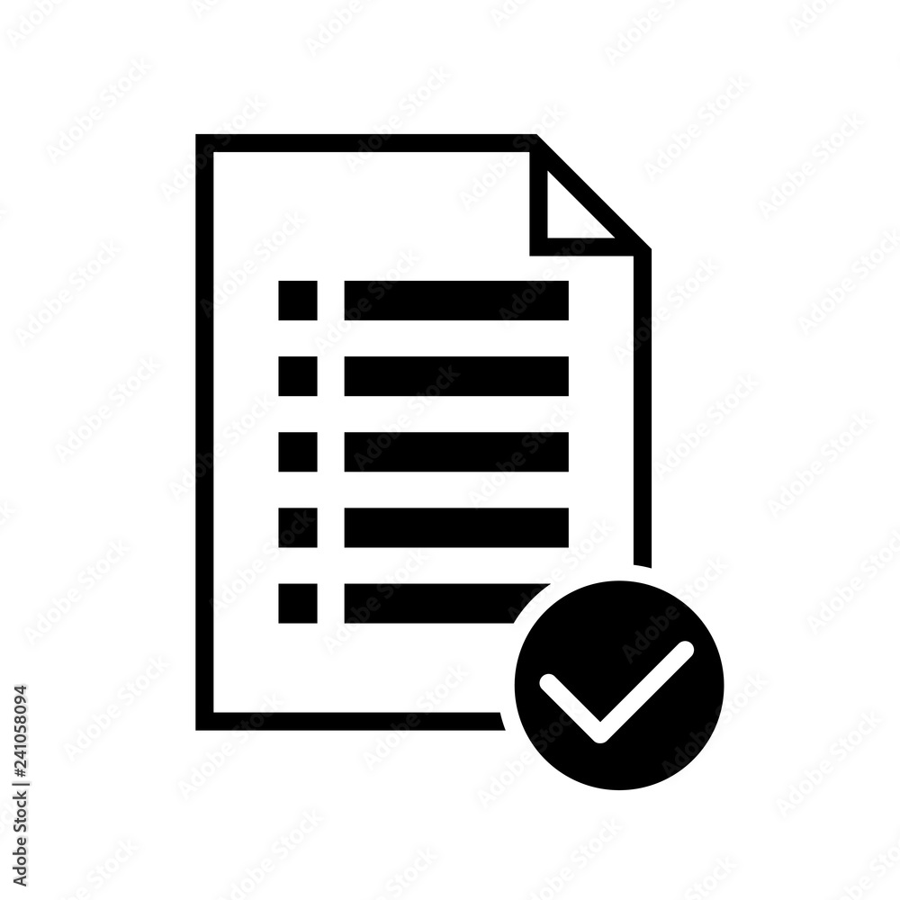 Poster Checklist icon flat style isolated on background. Checklist sign symbol for web site and app design.