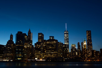 Fototapeta na wymiar new york city, manhattan skyline at night